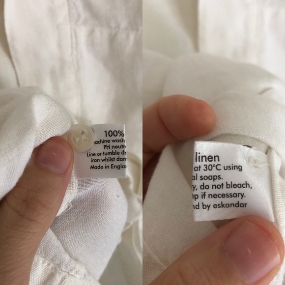 Eskandar 100% linen white button down - Picture 14 of 16